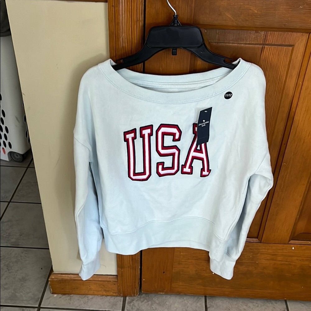 Girls Abercrombie Kids Light Blue USA Sweatshirt